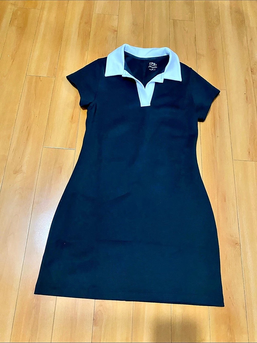 Abercrombie & Fitch YPB neoKNIT Polo Dress Small Black & White